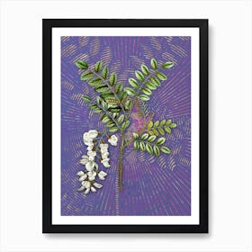 Vintage Black Locust Botanical Illustration on Veri Peri n.0807 Art Print