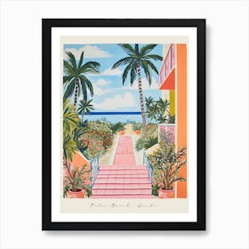 Poster Of Palm Beach, Aruba, Matisse And Rousseau Style 3 Art Print