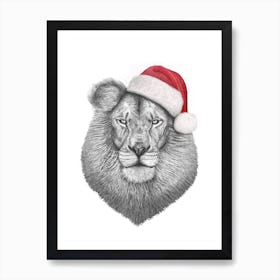 Christmas Lion Art Print
