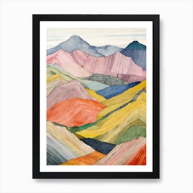 Beinn Dorain Scotland 1 Colourful Mountain Illustration Art Print