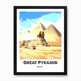 Great Pyramid of Giza, Egypt, Ancient Egypt, Pyramid, Monument, Landmark, Art, Wall Print Art Print