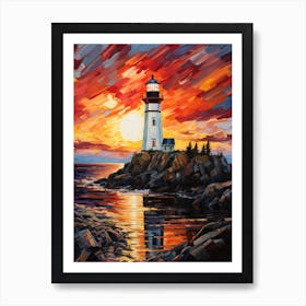Lighthouse At Sunset 10 Art Print