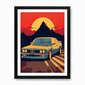 Bmw E30 Retro Car Art Print