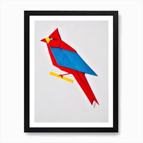 Cardinal Origami Bird Art Print