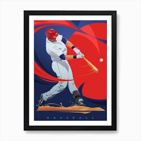 Baseball Dynamic Sport Art Print