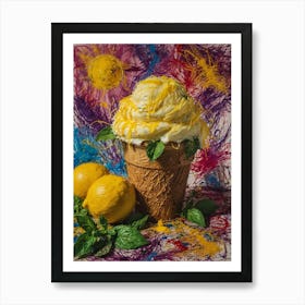 Lemon Ice Cream 4 Art Print