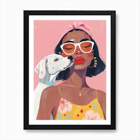 Girl With Dog 4 Art Print