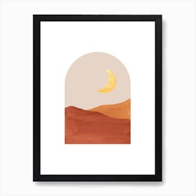 Terracotta Desert Landscape in the arch Art Print