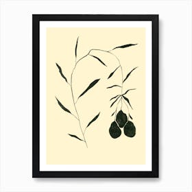 Black And White Fruits Hanging Art Print