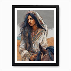 Arabian Woman With Horse Art Print