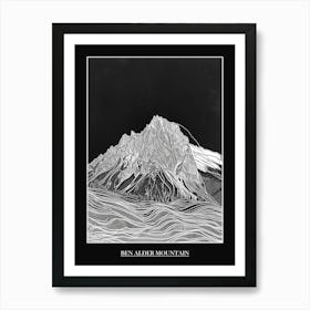 Ben Alder Mountain Line Drawing 2 Poster Art Print