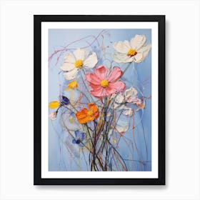 Abstract Flower Painting Cosmos 2 Art Print