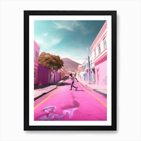 Skateboarding In Cape Town, South Africa Futuristic 2 Art Print