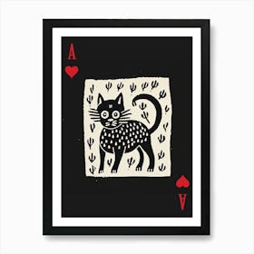 Playing Cards Cat 1 Black 2 Art Print