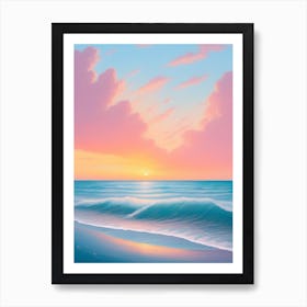 Sunset At The Beach By Person Art Print
