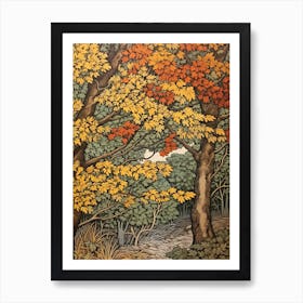 Alder 2 Vintage Autumn Tree Print  Art Print