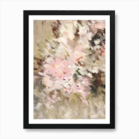 Blush Pink Sage Green Floral Abstract 1 Art Print