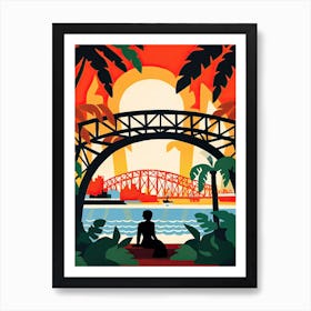 Howrah Bridge India Colourful 4 Art Print