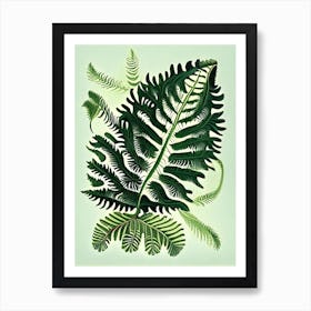 Upside Down Fern Vintage Botanical Poster Art Print