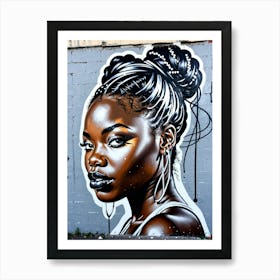 Graffiti Mural Of Beautiful Black Woman 327 Art Print
