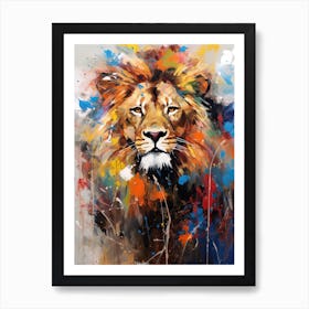 Lion Art Painting Abstract Impresionist Style 2 Art Print