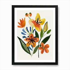 Painted Florals Gloriosa Lily 4 Art Print