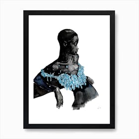 Blue Diamond Dress Art Print