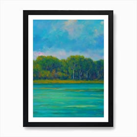 Everglades National Park United States Of America Blue Oil Painting 1  Art Print