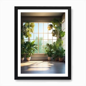 Sundown Room With Plants Art Print