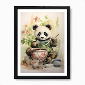 Panda Art Crafting Watercolour 3 Art Print