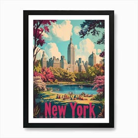 Aihrgdesign A 1970s Inspired Travel Poster For New York Art Print