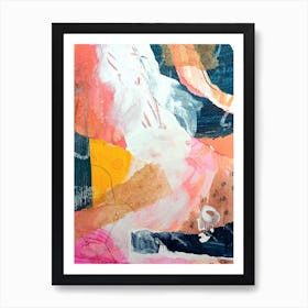 Abstract Painting Collage Neon Art Print