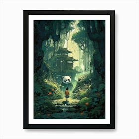 Panda Bear In The Forest 2 Art Print