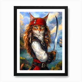 Pirate Cat 5 Art Print