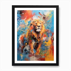 Lion Abstract Expressionism 1 Art Print