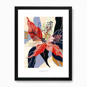 Colourful Flower Illustration Poster Poinsettia 2 Art Print