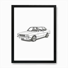 Honda Civic Line Drawing 8 Art Print