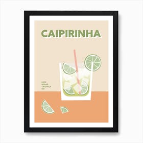 Caipirinha Cocktail Yellow Colourful Wall Art Print