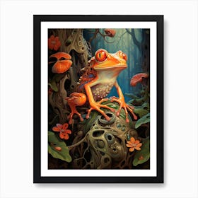 Red Eyed Tree Frog Surreal 2 Art Print