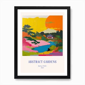 Colourful Gardens Ryoan Ji Garden Japan 8 Blue Poster Art Print