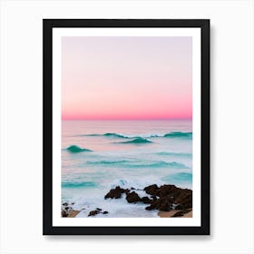 Cala De Mijas Beach, Costa Del Sol, Spain Pink Photography 2 Art Print