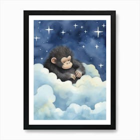 Baby Gorilla 1 Sleeping In The Clouds Art Print