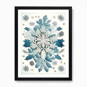 Individual, Snowflakes, Vintage Botanical 1 Art Print