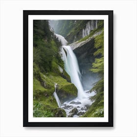 Trümmelbach Falls, Switzerland Realistic Photograph (4) Art Print