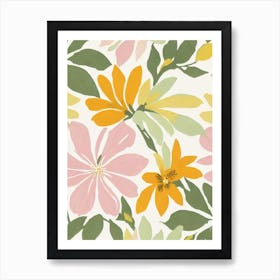 Alstromeria Pastel Floral Flower Art Print