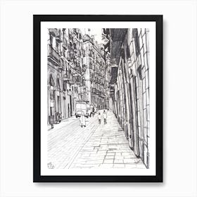 A Street In Raval Art Print