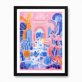 Majorelle Gardens Abstract Riso Style 3 Art Print