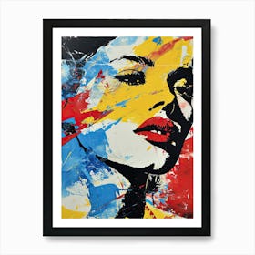 Woman'S Face Pop Art Art Print