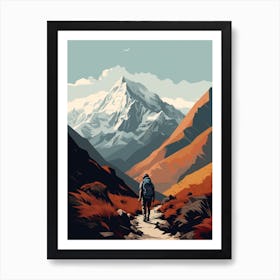 Salkantay Trek Peru 3 Hiking Trail Landscape Art Print