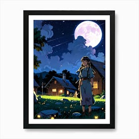 Night Sky Anime aesthetic 48 Art Print